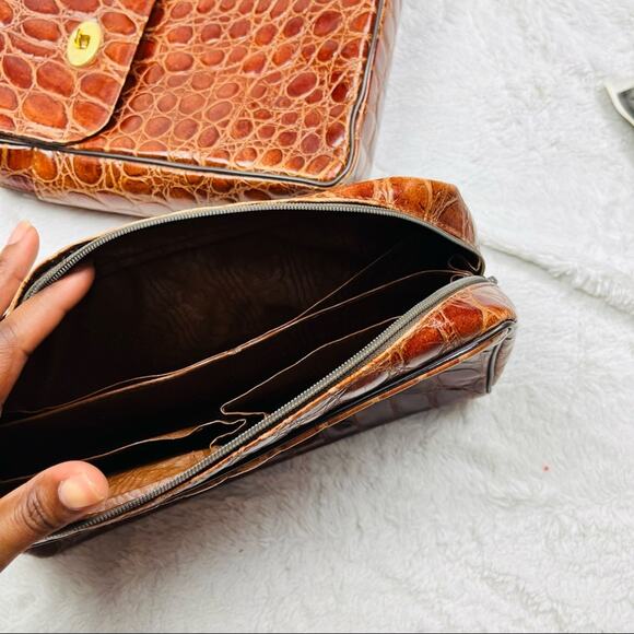 Rare Vintage Atelier Jeannette Leather Croc Embossed set made in Germany - Picture 14 of 16